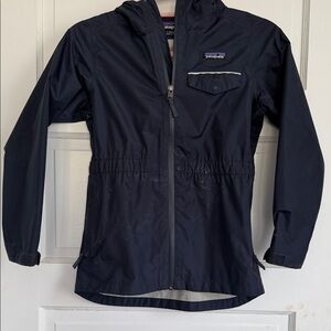Patagonia Navy Hooded Rain Jacket size 10 medium